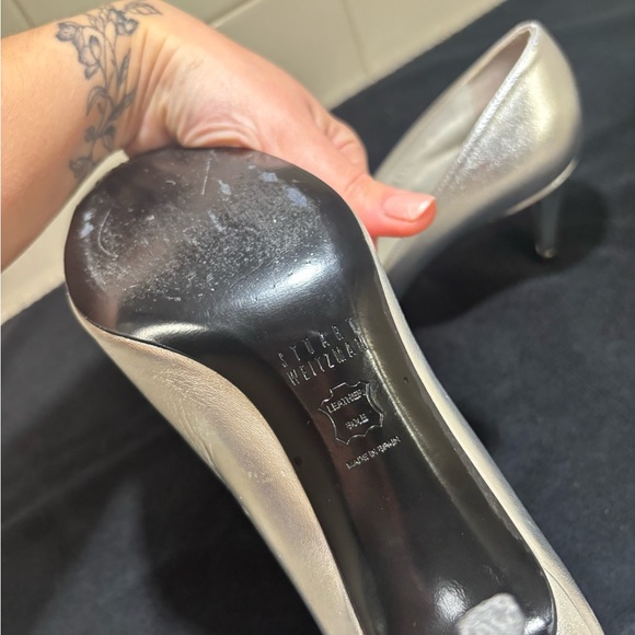 Stuart Weitzman Silver Heels - Picture 5 of 9